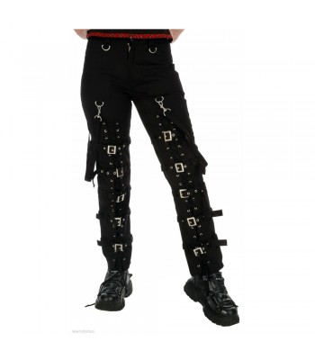 Women Lace-Up Bondage Pants By Gothic Attitude Black Cotton Pant Punk Rock Trousers 